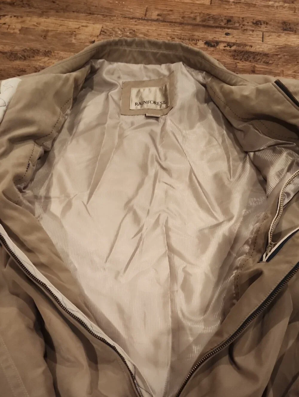 Vtg tan Rainforest full-zip lightweight jacket